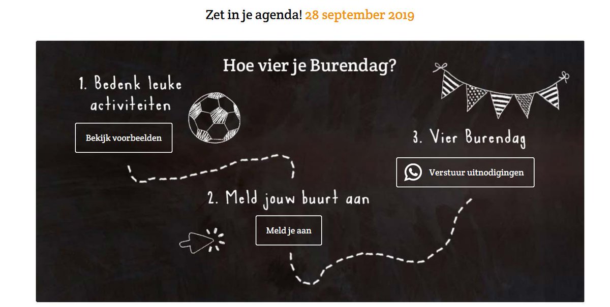 Zaterdag 28 september is het weer burendag! Een dag waarop u gezellig samenkomt met uw buren en waarbij veel mensen iets goed doen voor elkaar en de buurt. U kunt activiteiten aanmelden via bit.ly/2KmTp1b #030Zuid #Burendag 2019