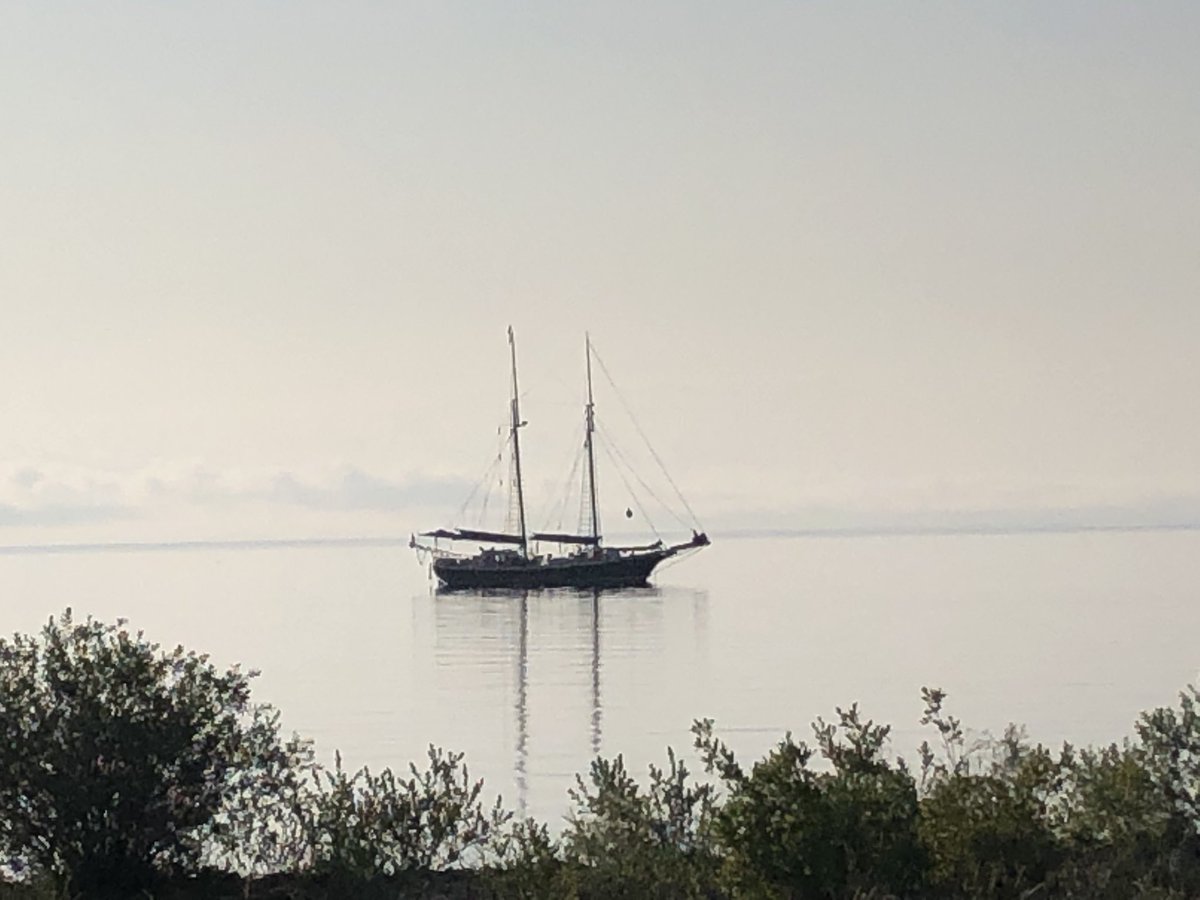 USS Inland Seas A classroom on the Great Lakes. Students are learning science history and more over their summer vacation. Anchored in front of the CMU beaver island station this morning.