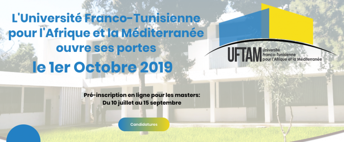 AUF_MoyenO's tweet photo. L'Université Franco-Tunisienne pour l'Afrique et la Méditerranée ouvre ses portes le 1er octobre 2019. Implantée en Tunisie, l’#UFTAM est une université internationale innovante et sélective.
⏳ Les inscriptions sont ouvertes jusqu'au 15 septembre 2019.
#AUF #Université #Tunis https://t.co/8VW3yKGi5A