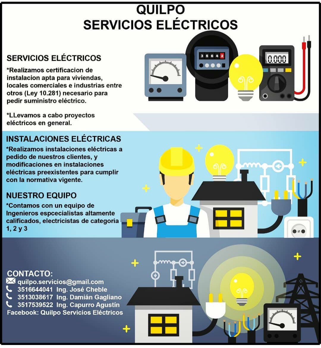 Quilpo1's tweet photo. Jóvenes profesionales en la ciudad de Córdoba y alrededores. Contactanos por nuestras redes.
Facebook: quilpo servicios eléctricos
Insta: quilposervicios
Mail: quilpo.servicios@gmail.com
#electricista #vivirennuevacba https://t.co/KHIerOXMtQ