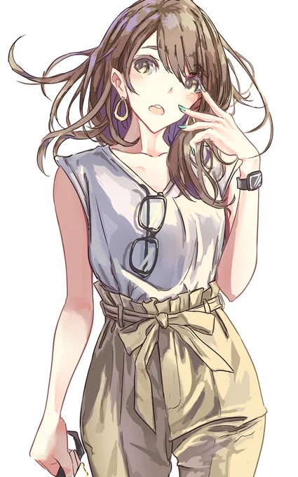 新刊から。リボンベルトっていうのかな、こういう服装すこすこなんじゃあ～。 