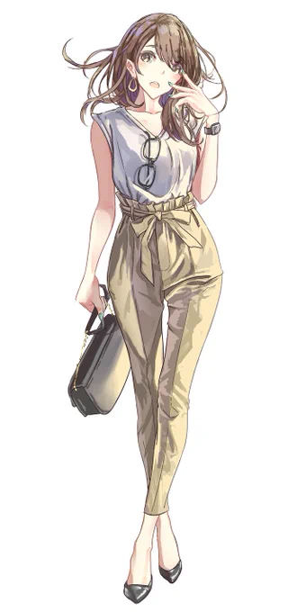 新刊から。リボンベルトっていうのかな、こういう服装すこすこなんじゃあ～。 