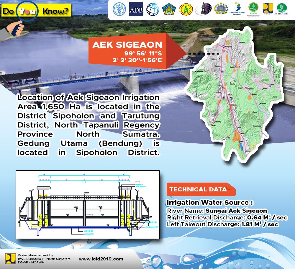 icid2019's tweet photo. Location of Aek Sigeaon Irrigation Area
1,650 Ha is located in the District
Sipoholon and Tarutung District,
North Tapanuli Regency Province
North Sumatra.
Gedung Utama (Bendung) is located in
Sipoholon District.

#kemenpupr #icid2019 #irrigation #ditjensda https://t.co/IsGyPLxptT