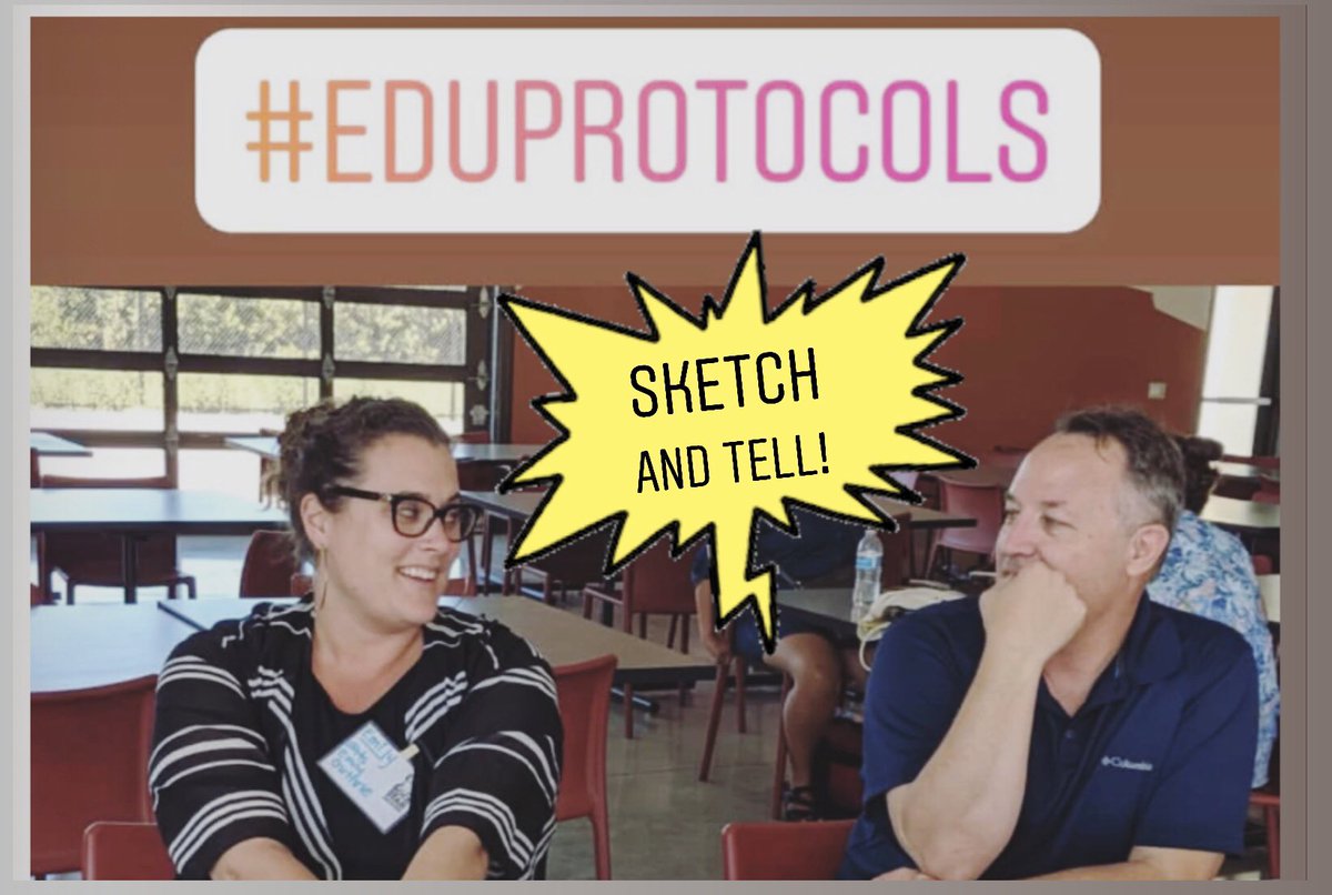 Oh you know, just casually chatting with @jcorippo about my sketch and tell riffs at #cuerockstar. #EduProtocols