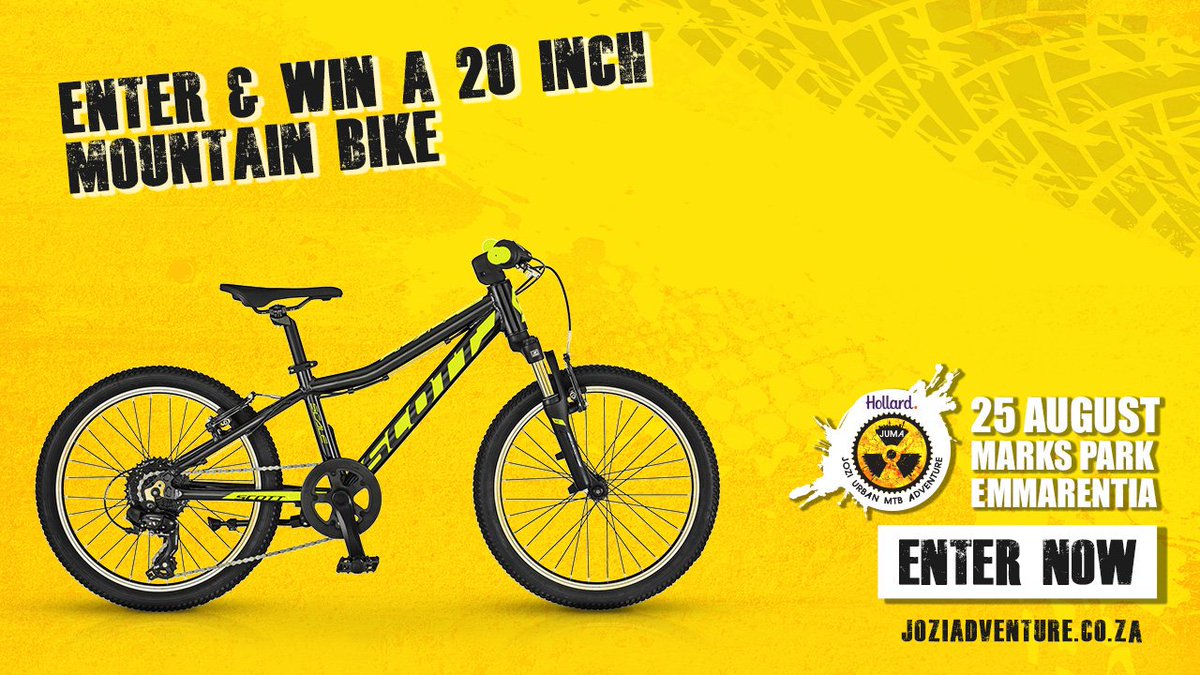We’re always looking out for the next generation of adventure seekers! You could stand a chance to win 1 of 3 junior Scott mountain bikes by entering the #HollardJUMA2019. 

Enter now: bit.ly/2J87Q8O