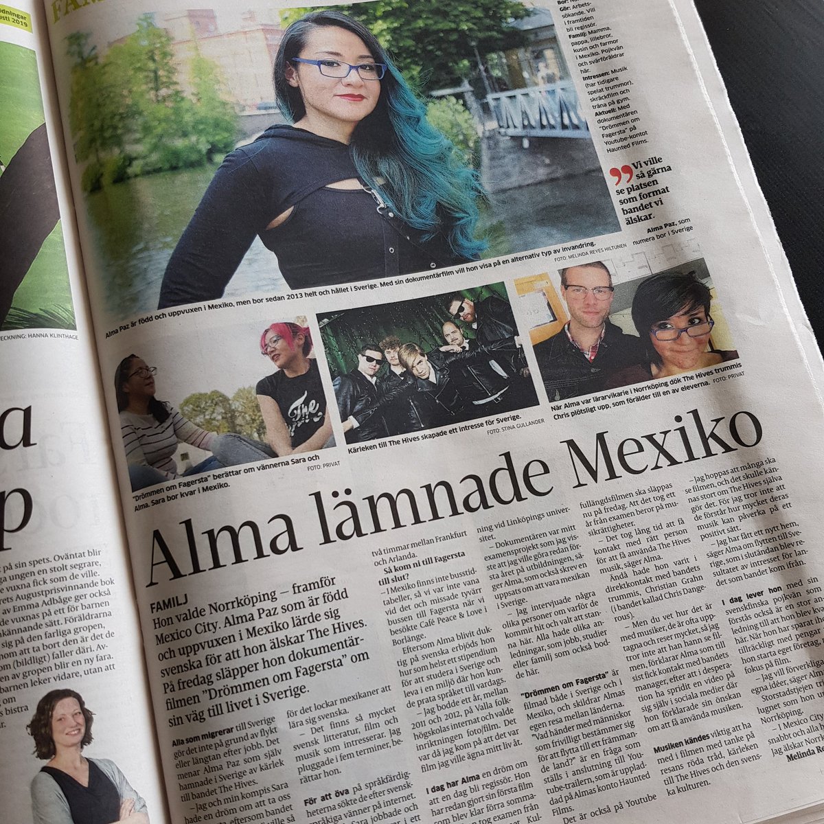 FilmsHaunted's tweet photo. We're on the newspaper today! 😋📰🗞💕👏🏼 #film #sverige #sweden #suecia #mexico #kultur #cultura #culture #norrköping #norrköpingstidningar #production #storytelling #Fagersta #shortfilm #music #trip #migration #resa #femaledirectors #newreleases #amazing #thehives https://t.co/jdXEQQtkFd