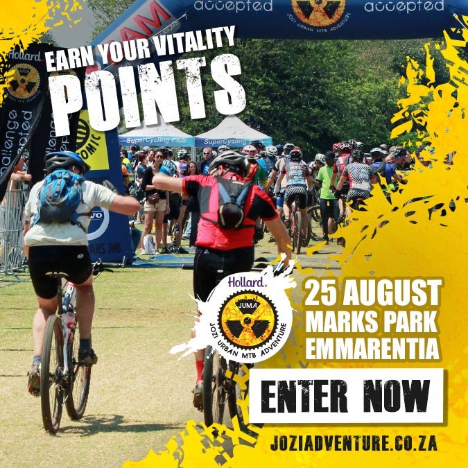 Did you know you get rewarded Vitality Points just for riding a new side of your city at the #HollardJUMA2019? Spread the word. bit.ly/2J87Q8O