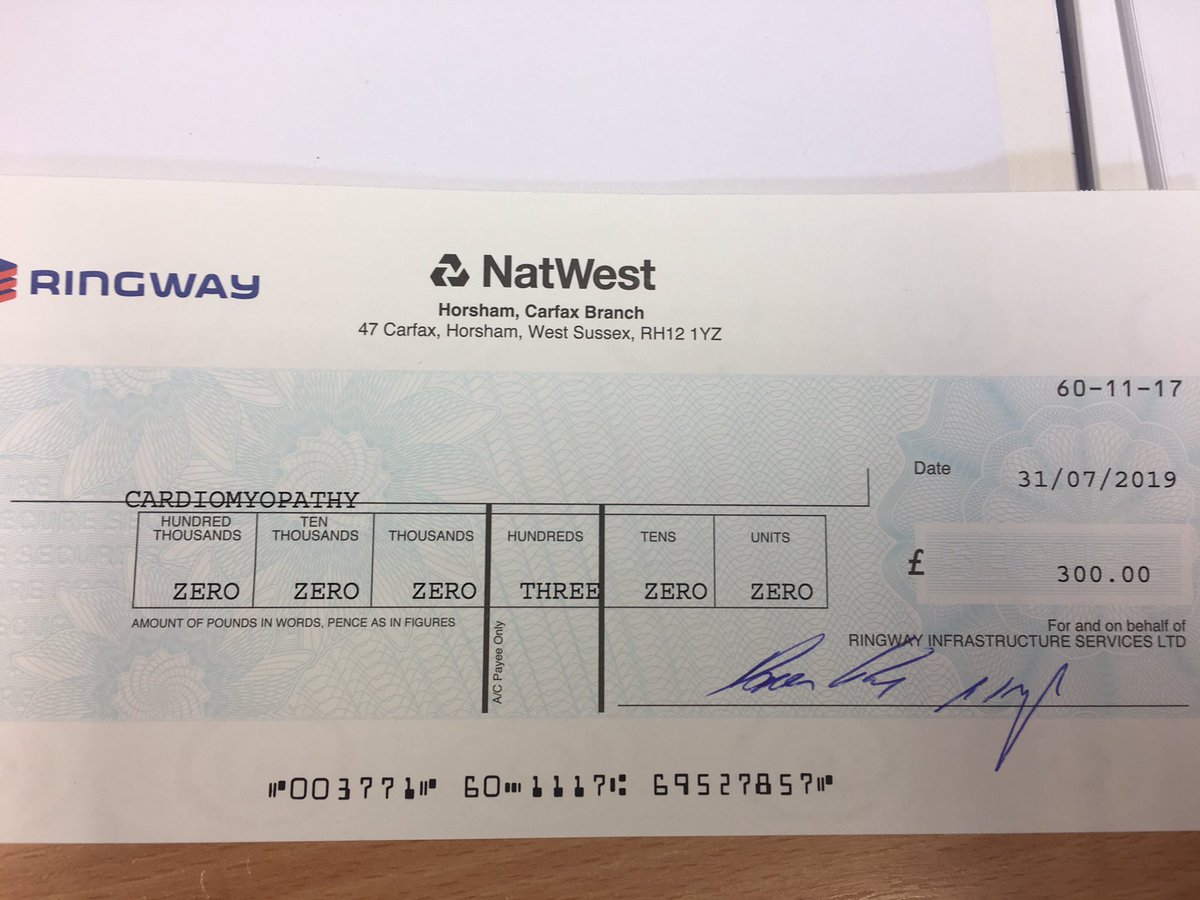 Thank you to @Ringway_CWAC for their generous donation of £300 towards our charity Clay pigeon shooting day in aid of <a href="/Cardiomyopathy/">Cardiomyopathy UK</a>