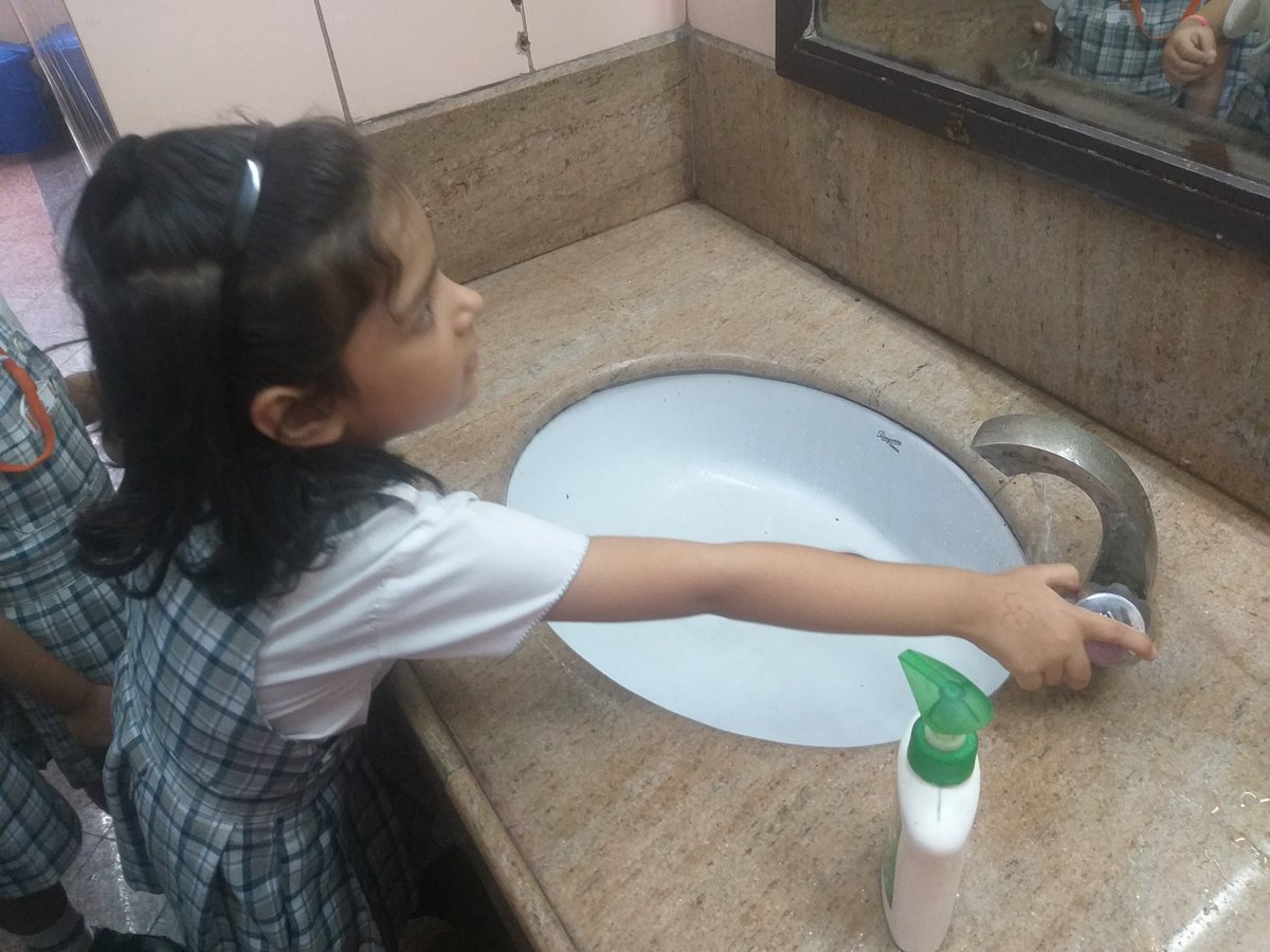 Little saviours  from #ahlintl of preprimary doing their bit to save water. Closing the taps after use and at the same time inspiring their seniors to save it as well. Gratitude to Anju Gupta ma'am and Sunita rajiv maam for inspiring and motivating them.