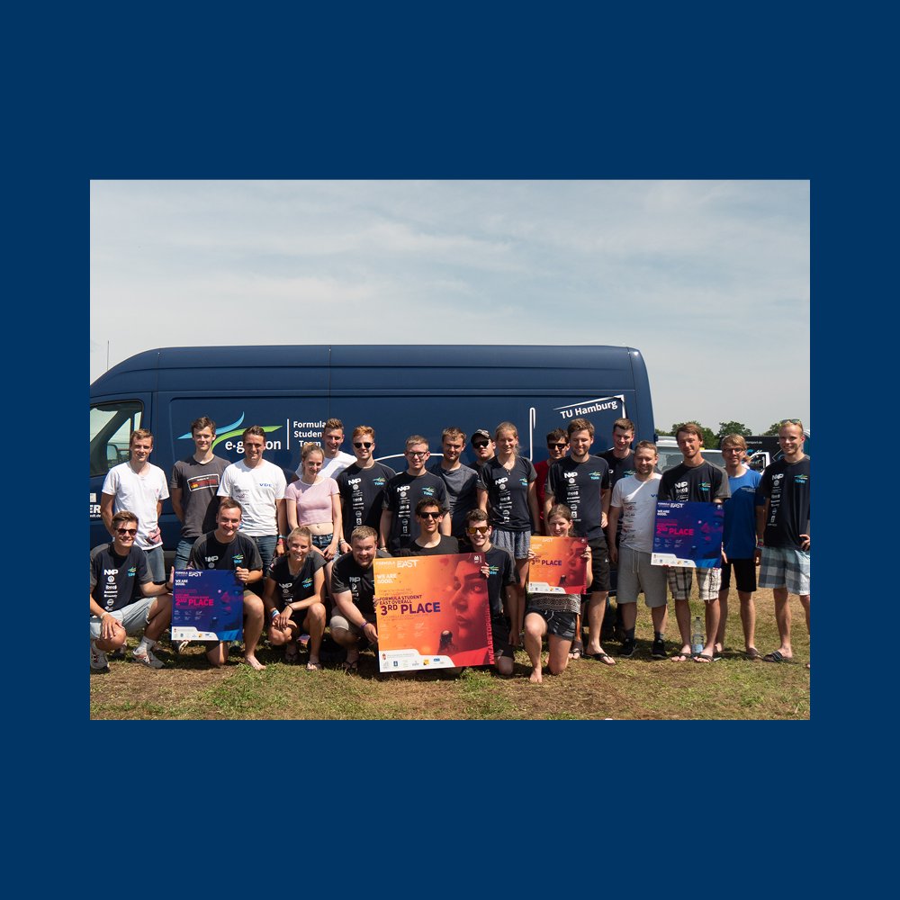 TUHamburg's tweet photo. Wir gratulieren dem #TUHH-Team Egnition zu ihren Erfolgen bei der Formula Student Austria in Österreich und der Formula Student East in Ungarn! Mit ihrem elektrischen und driverless Boliden stand das Team gleich sechs Mal auf dem Sieger-Podest. #technischistdasmöglich #stuhhdium https://t.co/Qu7S0nGw0b