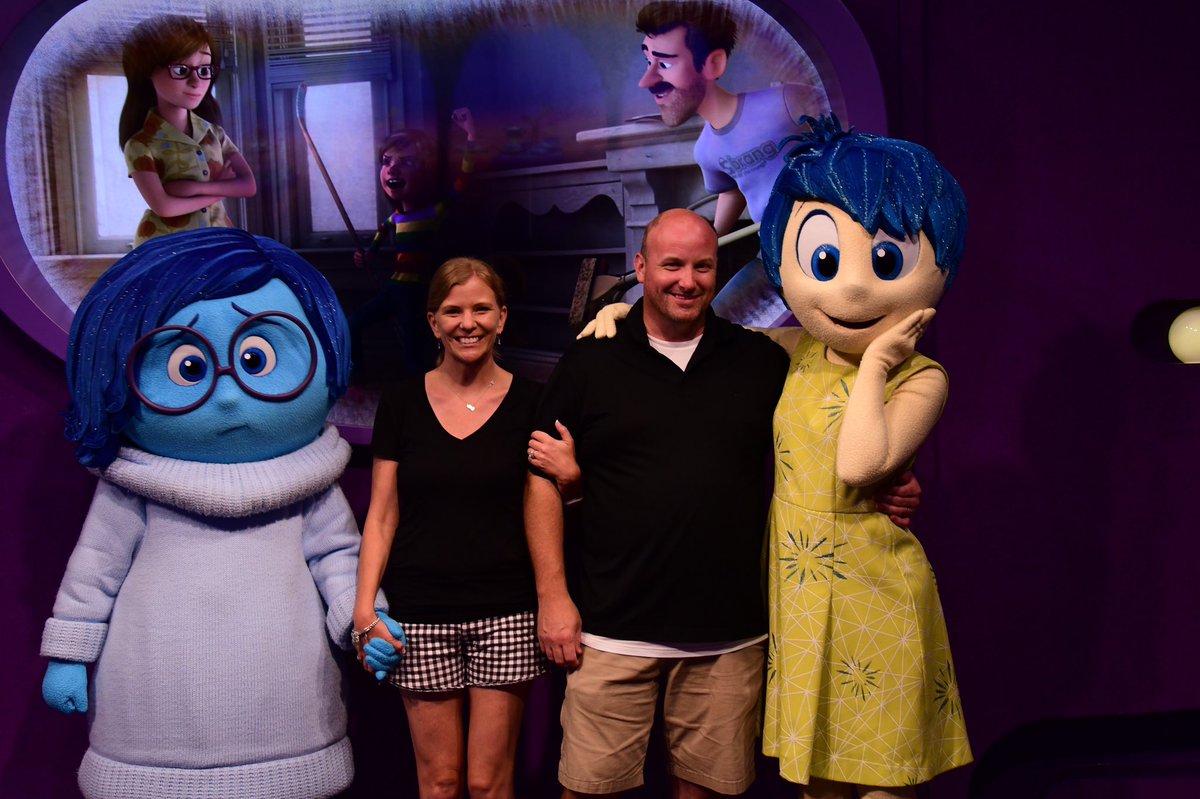 Nikkibd96's tweet photo. 42 &amp; 43 Joy and Sadness. The last meet of the night. What a fun and exhausting day!!  #WDWCLC @thepiratekenny  #characterchallenge #disney2019 #4parks1day #waltdisneyworld #WDW https://t.co/bebMr4f3Mo