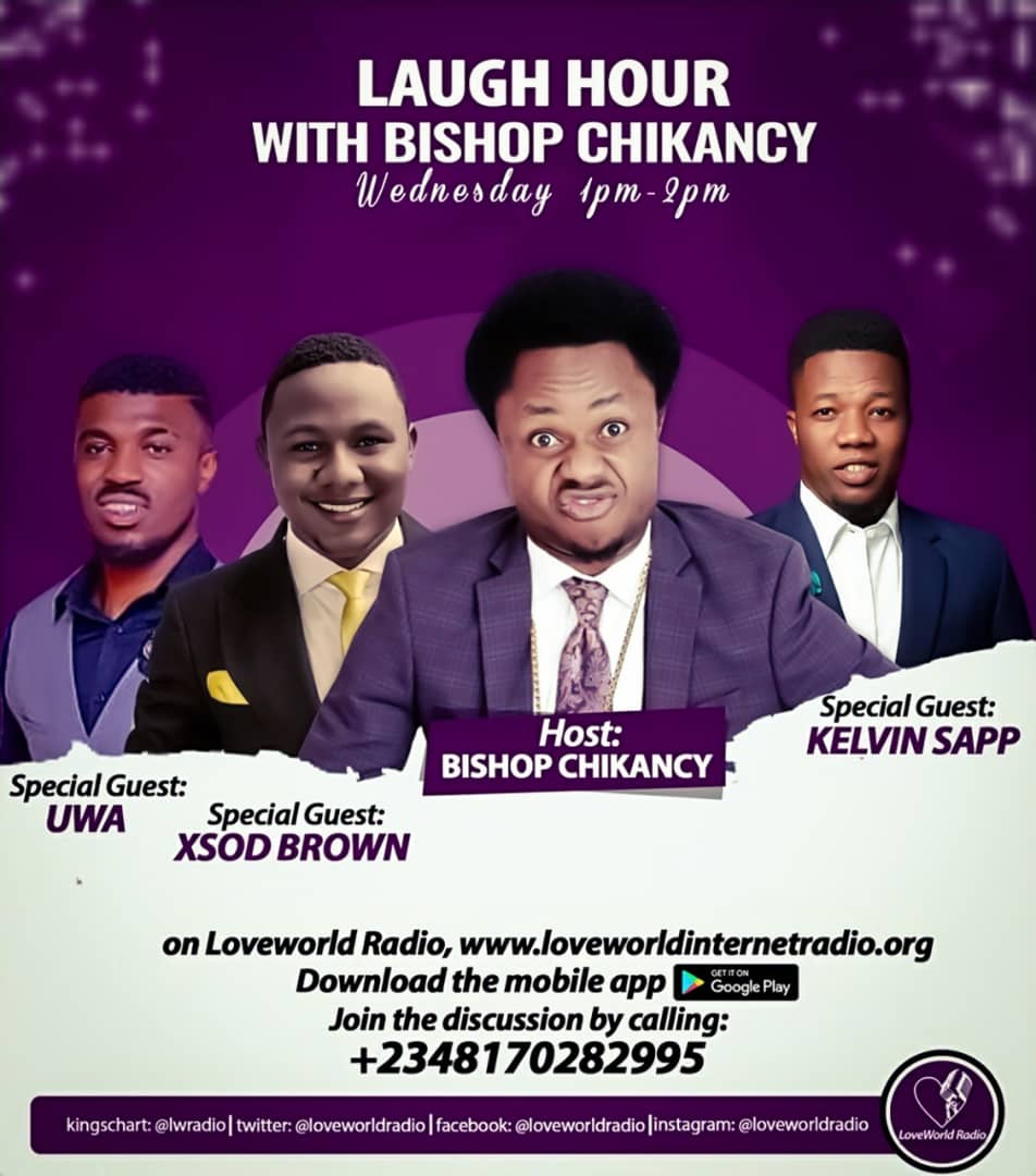 LoveworldRadio's tweet photo. #JoinUsNow on the #LaughHourShow with
@BishopChikancy
ft
@deaconkahmoh
@anwuli_host
Tune in to https://t.co/vLdsJ5vh7o to participate.
Or download the Loveworld Radio App on Google PlayStore with #RefererenceCode: 561423 https://t.co/HJcHq0Omkj