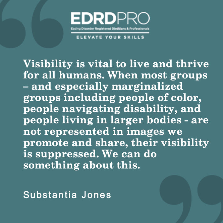 MyDietitian's tweet photo. We are incredibly grateful for the work and advocacy of Substantia Jones. @Adipositivity generates hundreds of incredible images of people too often excluded from mainstream media. This is important. #RepresentationMatters https://t.co/ch3E9LubvX