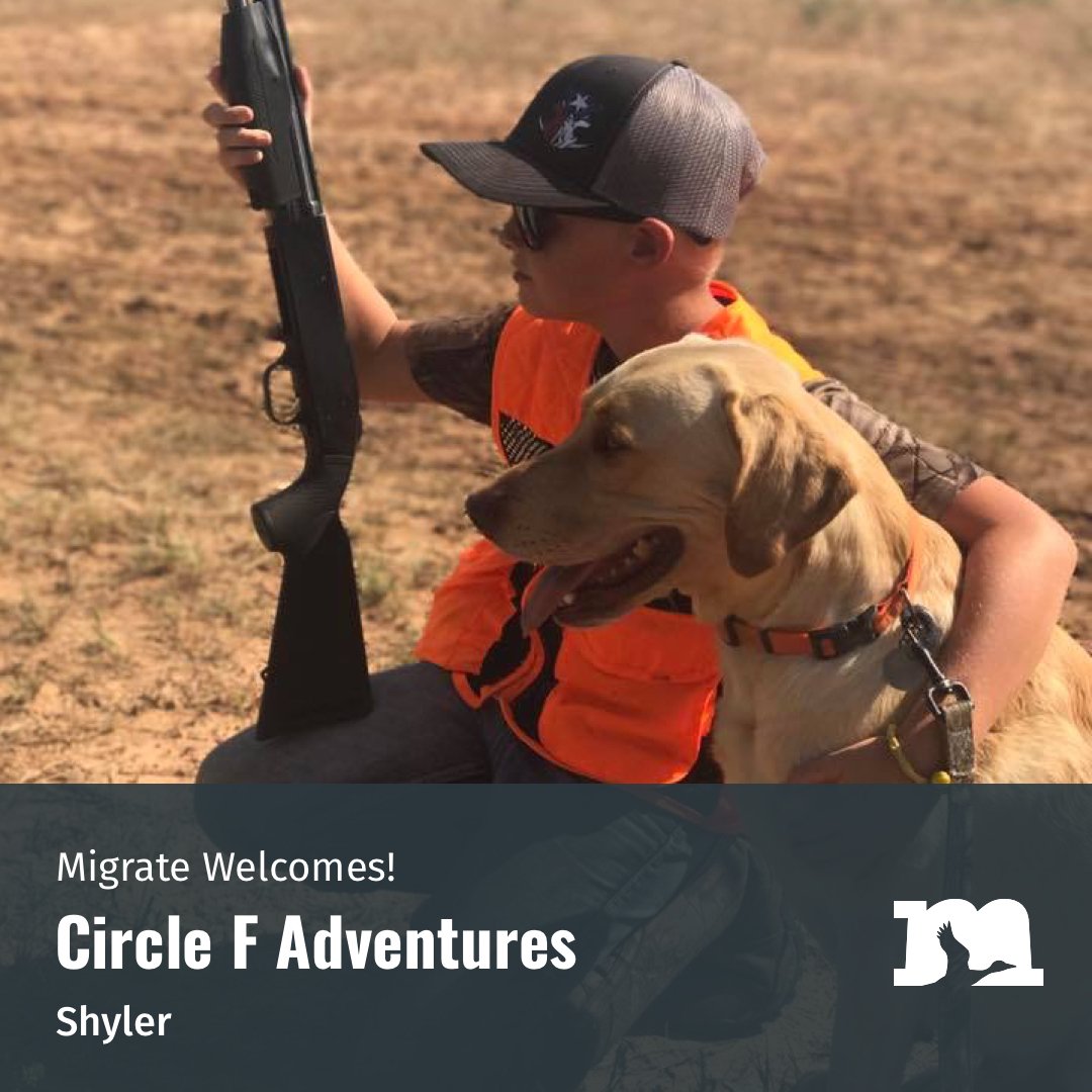 migrateHQ's tweet photo. Welcome Circle F Adventures!
https://t.co/OkhuqidfOF

If you're looking for high quality central Texas white-tail hunts or exotic Hunts, you’re in the right place! #jointhemigration #first100 https://t.co/cDm0JwtXvq
