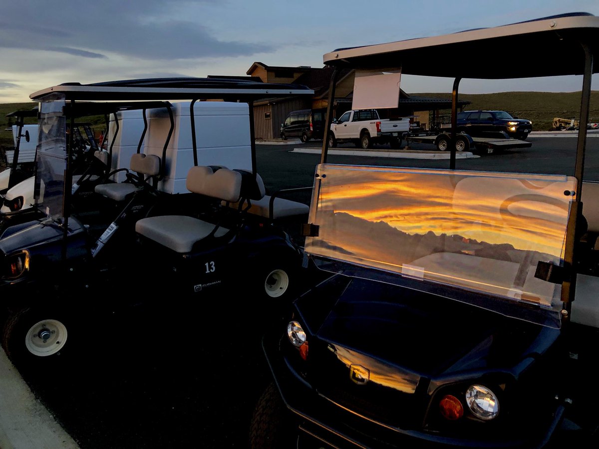 Total Eclipse of the Cart! Granby sunrise shinning off a golf cart window. <a href="/9NEWS/">9NEWS Denver</a> <a href="/9NEWSWeather/">9NEWS Weather</a> I