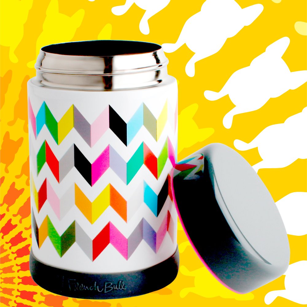 frenchbull's tweet photo. Zig zag your way to healthy lunches on the go. #livevivid #frenchbull #frenchbullnyc #Happy #pattern #foodjars #storage #summer #moderntableware #onthego https://t.co/VMr3YrkfmS