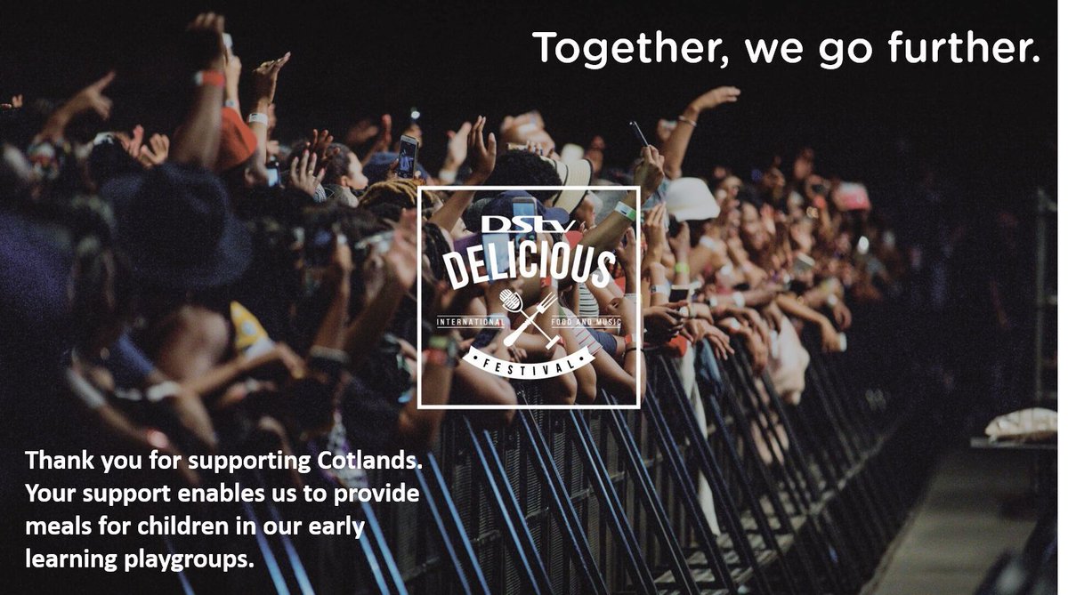cotlands's tweet photo. We are excited to be a partner @DeliciousFestSA. The festival organisers will assist us with fundraising initiatives towards our annual food budget for children in our Early Learning Playgroups. #Cotlands provides 340 000 children’s meals per annum. https://t.co/KA3nSYSDIQ