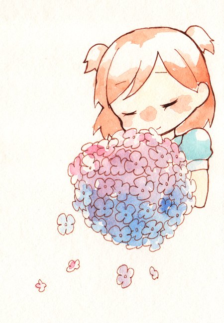 「closed eyes hydrangea」 illustration images(Latest)｜5pages