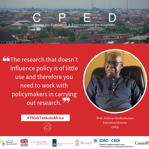 .#ThinkTanksInAfrica: 'The research that doesn't influence policy is of little use and therefore you need to work with policymakers in carrying out research.' Learn more about @CPEDNG's approach to #policy #influence here 📽️ : bit.ly/2YQu6sd @JobEronmhonsele