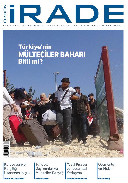 Özgün İrade Dergisi 
Ağustos 2019 sayısı
"Mülteciler" 
dosyasıyla çıktı.

<a href="/rmznbyhn/">Ramazan BEYHAN</a> @haber_durus