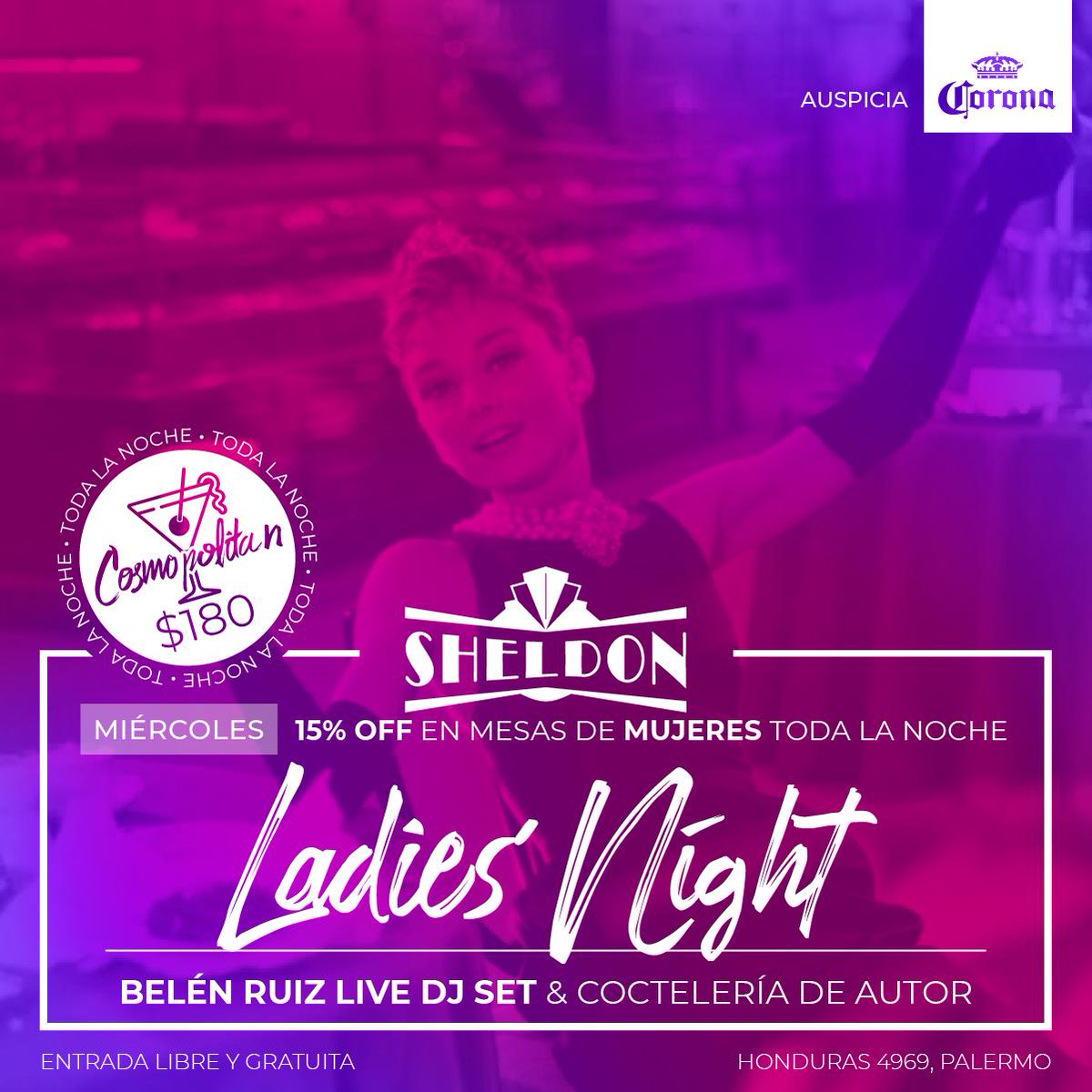 SheldonBar's tweet photo. Cosmopolitan a 180p toda la noche, 15% de Descuento en mesas de mujeres y Belén Ruiz pasando musiquita. Más hermoso no se puede.

#Palermo #drinks #beer #cocteleriadeautor #food #nightlife #DJ #SheldonCalling #cocktail #fingerfood #LadiesNight #Cosmo #Cosmopolitan https://t.co/FU8DsRreSL