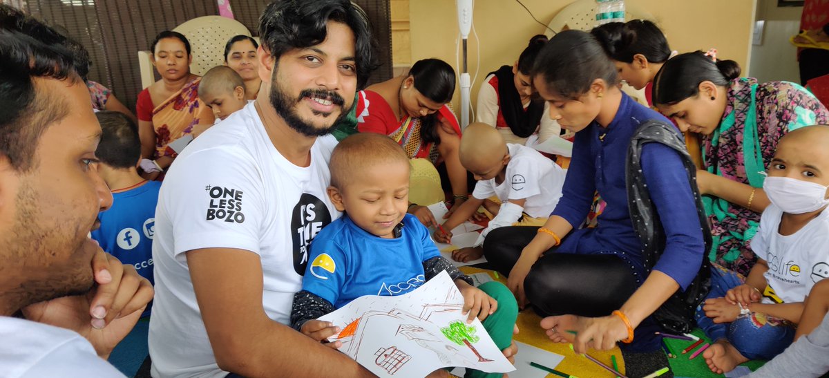 viacom18's tweet photo. Day 2 of #ViacommunityWeek ended with heartfelt stories, smiles and dance. Team #Viacom18 had a great time with young cancer warriors of @AccessLifeIndia making them that #OneLessBozo https://t.co/P89ZglsPkp