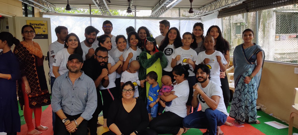 viacom18's tweet photo. Day 2 of #ViacommunityWeek ended with heartfelt stories, smiles and dance. Team #Viacom18 had a great time with young cancer warriors of @AccessLifeIndia making them that #OneLessBozo https://t.co/P89ZglsPkp