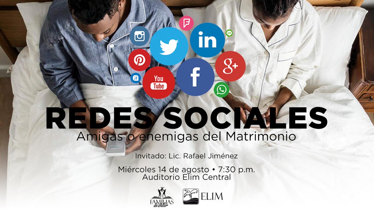 ElimRD's tweet photo. 📢 Este próximo miércoles 14 en Elim. Vengan todos los matrimonios y miremos La perspectivas de Dios para el uso correcto de las redes sociales y el tiempo especial que debemos dedicarles a la familia. 
✈Te esperamos! https://t.co/YBexejeti5