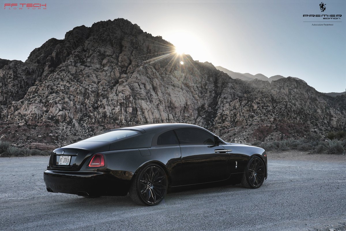 premieredition's tweet photo. Can we get some love for this murdered out Rolls Royce Wraith sporting our Black CS10-F wheels! 
Wheel: CS10-F 2pc
Finish - Gloss Black Brushed 
Size: Front 9.0x24 &amp; Rear 10.0x24 #premieredition #cs10f #rollsroyce #wraith #rollsroycewraith #wheels #supercars  #luxurycars https://t.co/kzJk2Un50A