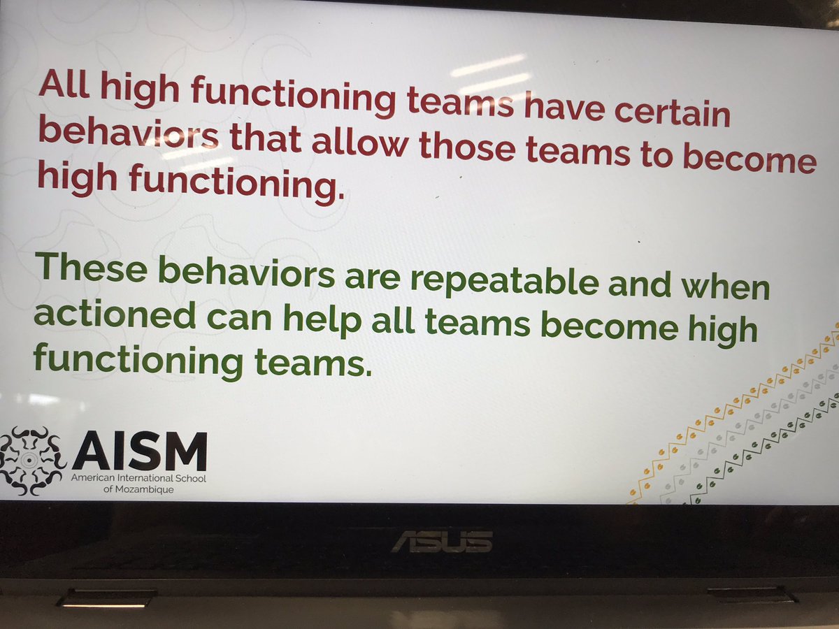 Building relationships in collaborative teams... #aismlearns