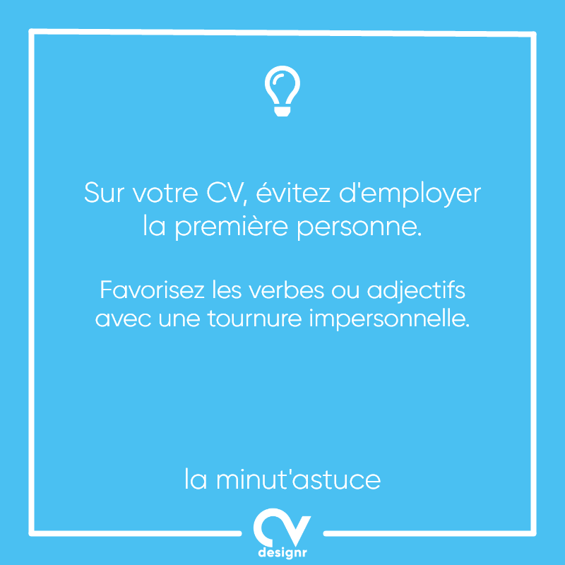 CvDesignR's tweet photo. π‘ Γvitez le pronom personnel "Je" sur votre #CV, la minut'astuce du jour ! #ilestbienmoncv #conseils #astuces #cvefficace https://t.co/DZEb1bg0IX