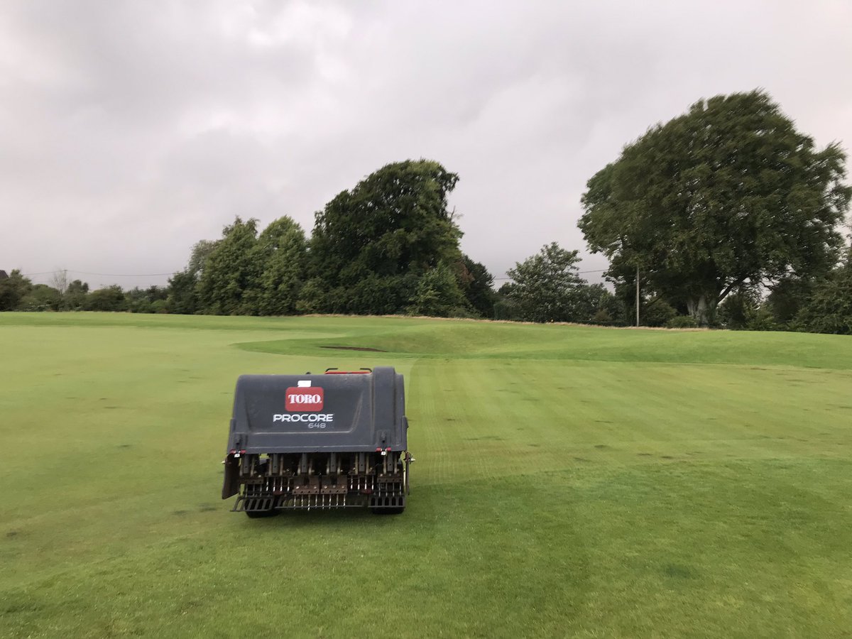MarkSim93794378's tweet photo. Fantastic days work at the club today carrying out some maintenance to our new short game green, Solid spiked, overseeded with @rigbytaylor R9, topdressed, Solid spiked and matted
#aeration #turfmaintenance #decentstepcount #procore648 #greenkeeping @KingsdownGC https://t.co/c7mNcI5nVb