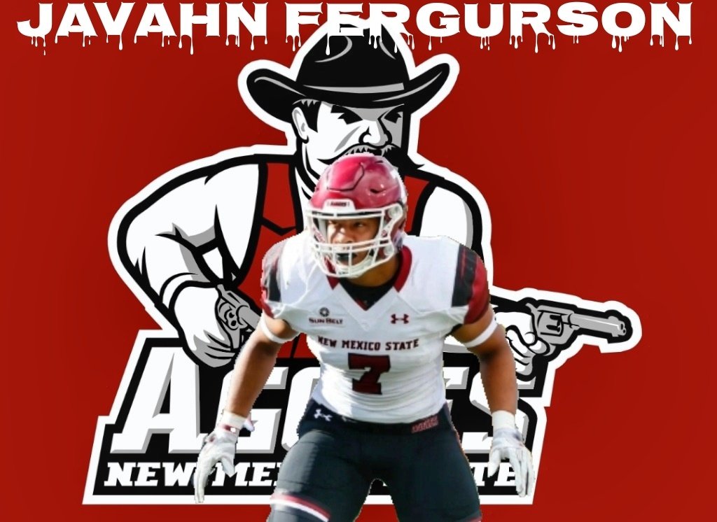 NCAAFNation247's tweet photo. ⚪ LB Spotlight ⚪

Javahn Ferguson - New Mexico State

- Ferguson is one of the most underrated and best Linebackers in #CFB. Last season he had 132 Tackles, 5.5 Sacks, 2 Tackles for Loss, 1 Pass Breakup, 1 INT and 5 QB Hits 🔥🔥🔥🔥🔥🔥🔥 https://t.co/op541n8IWR