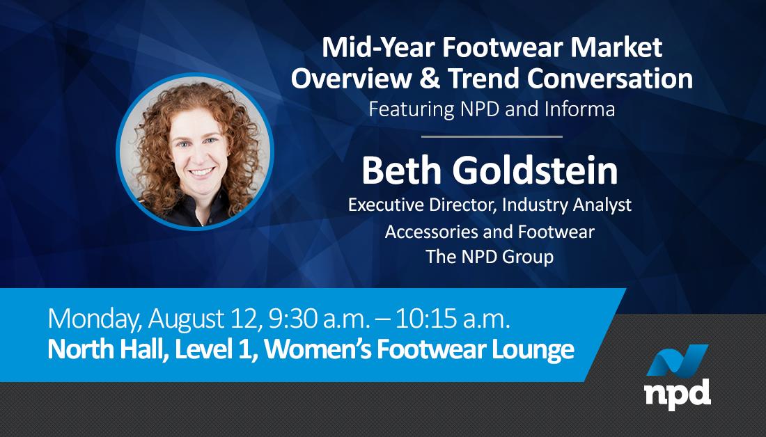 blgoldstein's tweet photo. I am presenting twice in Las Vegas next week!  Come check out my Mid-Year Footwear Overview and Conversation with Leslie Gallin of Informa, and my joint presentation about today's new consumer with colleague @KristenClassi https://t.co/vco2xKYWV0