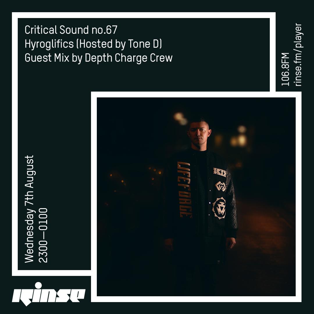 RinseFM's tweet image. Live for the next 2 it's #CriticalSound with @Hyroglifics #ToneD and #DepthChargeCrew on rinse.fm/player &amp;amp; 106.8FM

#RinseFM