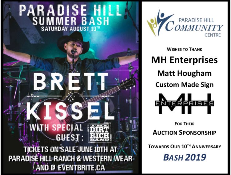 Another great item for Saturday’s Summer Bash auction. Custom made yard sign from ⁦<a href="/MHEnterprisesSK/">MH Enterprises Ltd.</a>⁩. Thanks Matt