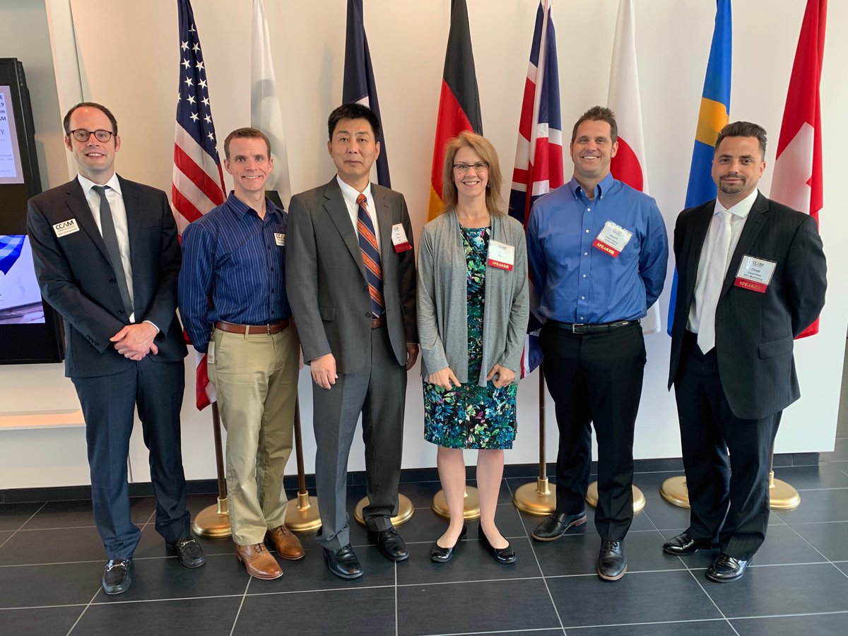 CCAMVA's tweet photo. Special thanks to speakers (l-r) Ben Zimmerman and Dr Josh Williams @CCAM, Dr Chris Li @UVAEngineers, Dr Ann Bolcavage @RollsRoyceNA, Dr Justin Cheney @OerlikonGroup and Chad Hase @GFMS_US #CCAMSurface https://t.co/XiHPjnVH8m