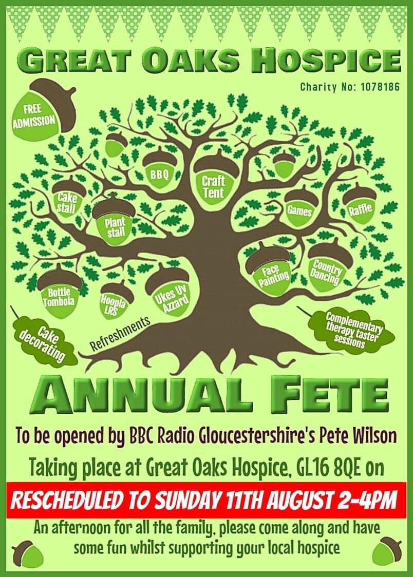 GreatOaksHosp's tweet photo. #Gloshour #Summer #Fete #Stalls #Games #cakes #Plants #BBQ #CraftTent #Raffle #Tombola #Entertainment #FreeEntry #Hospice #Charity #fundraiser
https://t.co/t2WSVJmOjZ https://t.co/4qr97jnnX6
