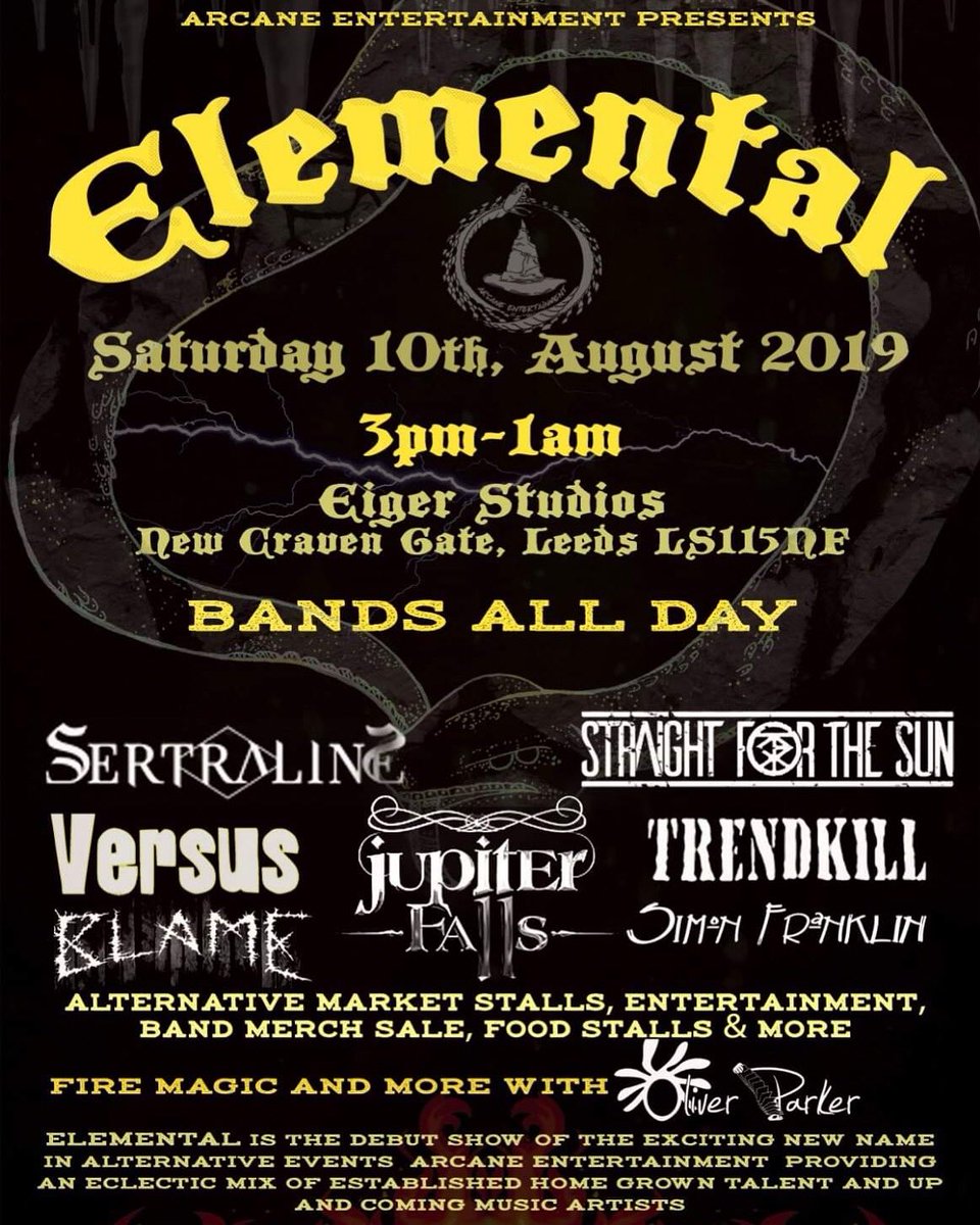 eiger_studios's tweet image. We’re chuffed to be hosting an all dayer this Saturday, bands playing from 3pm with alternative market stalls and magic. Tickets available at: seetickets.com/tour/elemental

#eigerstudios #leedsmusic #leedsmusicscene #leedsrecording #leedsrecordingstudios #leedsvenue #leedslife