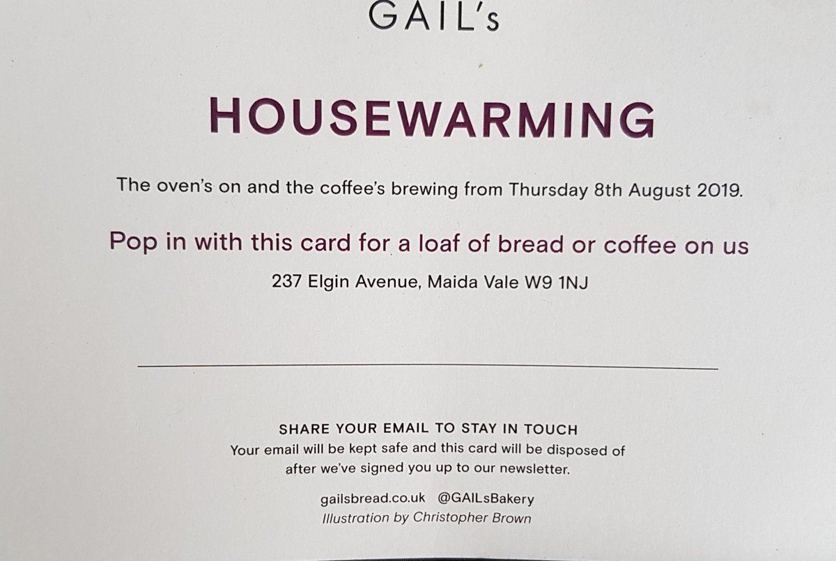 MyMaidaVale's tweet photo. New Opening Thursday 8th August #Housewarning
Welcome @GAILsBakery https://t.co/7G2PTFCMnr