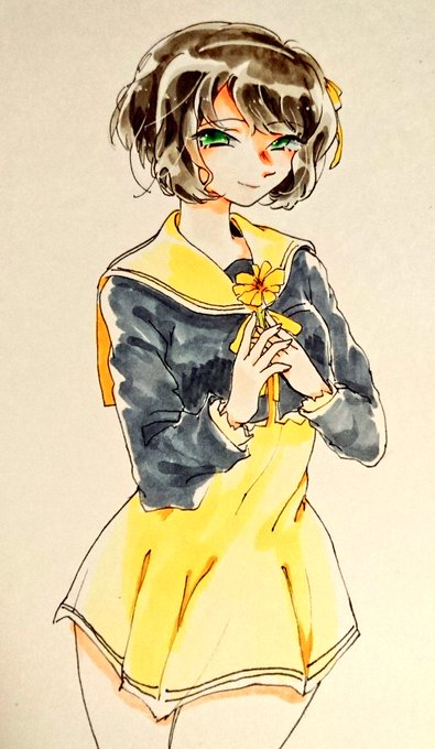 淡水🍁さんがTwitterに投稿した鰐淵エモコ(ゾンビランドサガ)のイラスト。