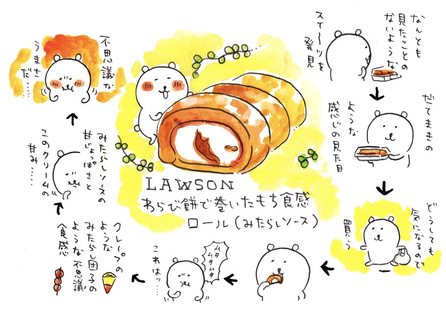ローソンで買える！わらび餅で巻いたもち食感ロールが美味しいと話題に！