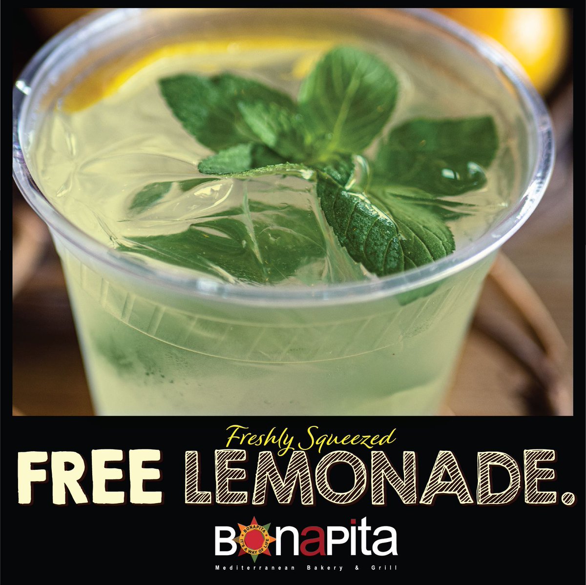 Treat yourself to a FREE freshly squeezed lemonade by joining our email list! eatbonapita.com