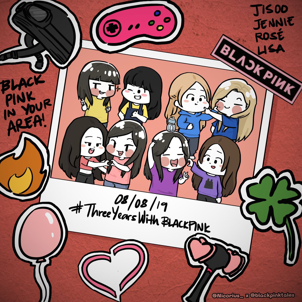 _nicorius's tweet photo. HAPPY BLACKPINK DAY! 🖤💖

Blackpink-Verse: Nic’s blackpink meets Mimi’s blackpink 🤝💖😆

special fanart collaboration with @blackpinktales 🥰

#ThreeYearsWithBLACKPINK @ygofficialblink https://t.co/8X66yZGEOf