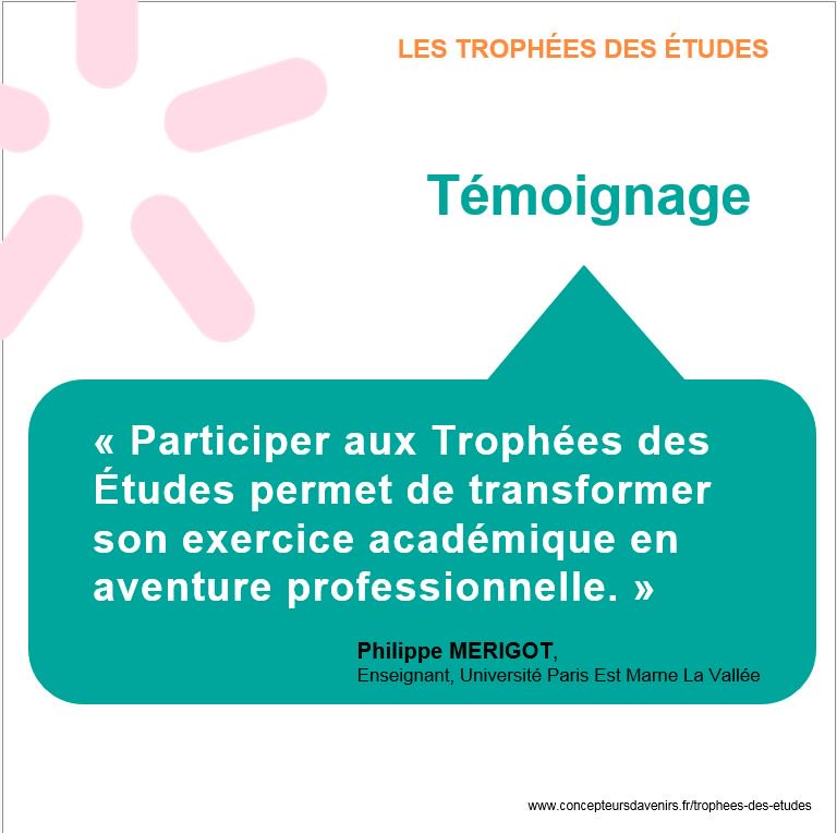 TropheesEtudes's tweet photo. #TropheesEtudes2019 - « Les Trophées des Etudes permettent de transformer son exercice académique en aventure professionnelle. » P. Merigot, enseignant. Tout savoir sur ce #concours #etudiant >> https://t.co/fvLO80mtSs 
Avec @afm_marketing @ConseilSyntec Conseil et @Offremedia https://t.co/D61fq9PWX3
