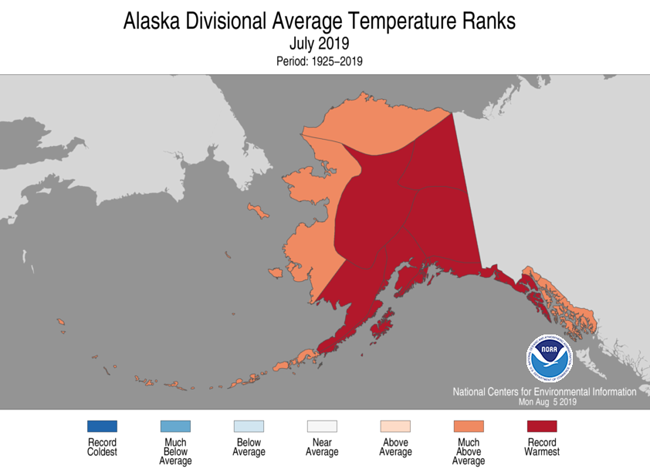 #Alaska’s avg temperature for #July 2019 (58.1°F) was 5.4 degrees above avg and 0.8 degree more than record set in July 2004: <a href="/NOAANCEIclimate/">Auto Detailing</a> bit.ly/2ZFlmGD  #StateOfClimate