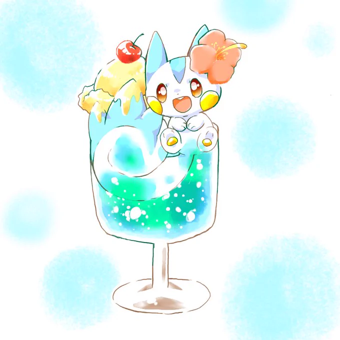 ぱちぱちメロンソーダフロート?
#パチリスの日 