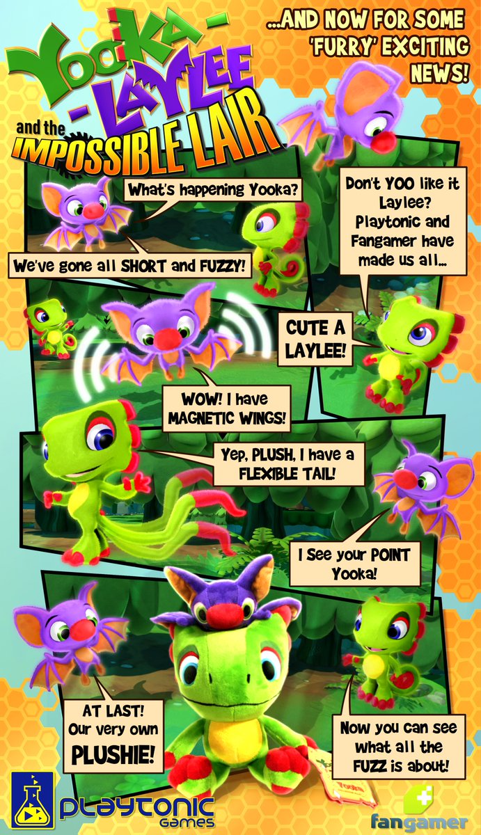 Want to win a #YookaLaylee plushie? Follow us and Retweet before 1pm BST on the 12th of August for your chance! We'll be giving 2 away this time! #WinWednesday 

(Or purchase here:  fangamer.com/products/yooka…)