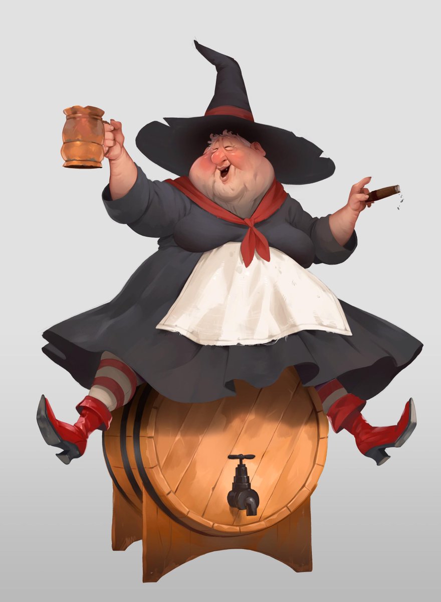 RobLopatto's tweet photo. Hey hey -- who likes Diskworld!..... no one? well heres some Nanny Ogg. I may do the other two #conceptart #digitalart #diskworld #witch https://t.co/PW0CNkGa0z