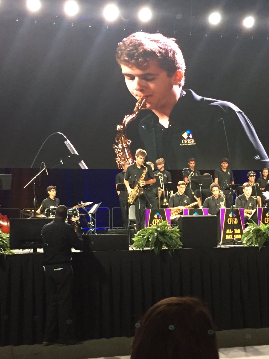 Former Swenke Snow Leopards , Kevin Denoma and Nathan Judson, performing for the District Leadership! #CFISDspirit #SwenkeProud